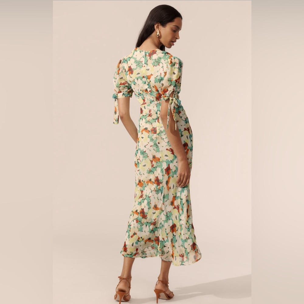 ✨ Anthropologie Short-Sleeve V-Neck Slip Midi Dress Sz 2X - Picture 6 of 9